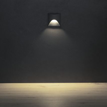 Luminaria LED para escalera EXIN LED/2,5W/230V 4000K IP65 antracita cuadrada