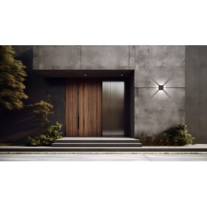 Aplique LED de pared para exterior REFAZI, 6W, 230V, IP54, antracita