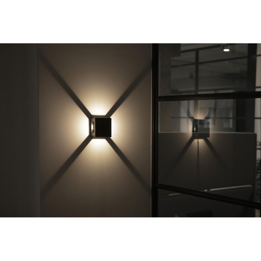 Aplique LED de pared para exterior REFAZI, 6W, 230V, IP54, antracita