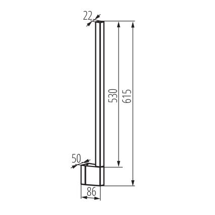 Aplique de pared exterior LED YALTE, 9W, 230V, 3000/4000/6500K, 61,5 cm, IP54, negro