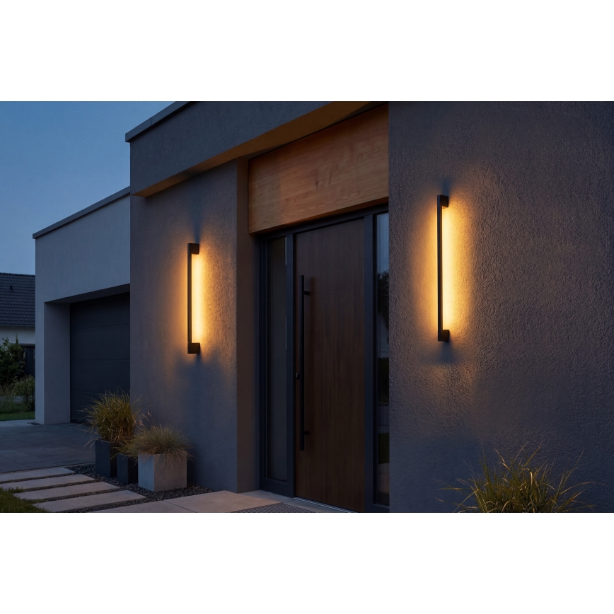 Aplique de pared LED exterior YALTE LED/8,5W/230V 3000/4000/6500K 93 cm IP54 negro