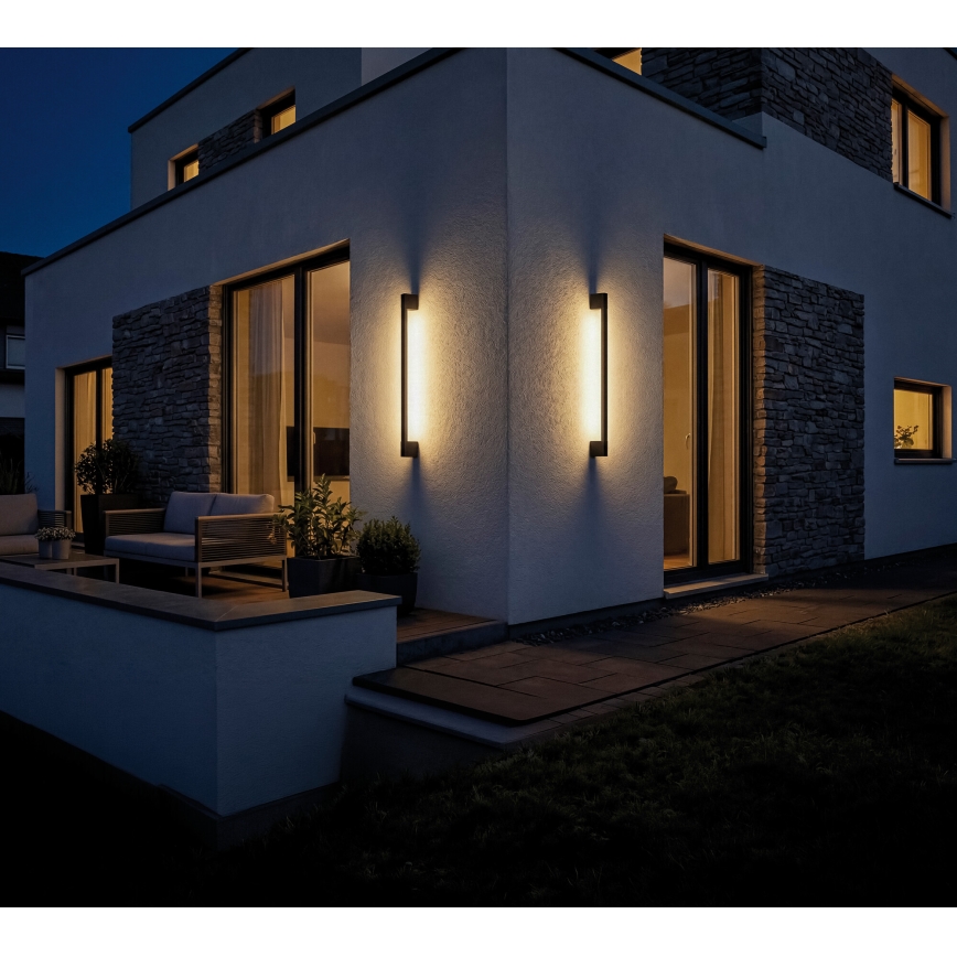 Aplique de pared LED exterior YALTE LED/8,5W/230V 3000/4000/6500K 93 cm IP54 negro