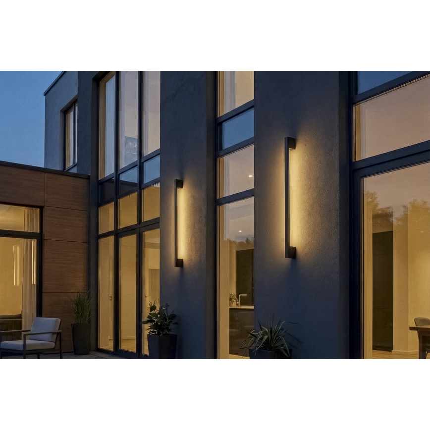Aplique LED de pared exterior YALTE LED/12W/230V 3000/4000/6500K 123 cm IP54 negro