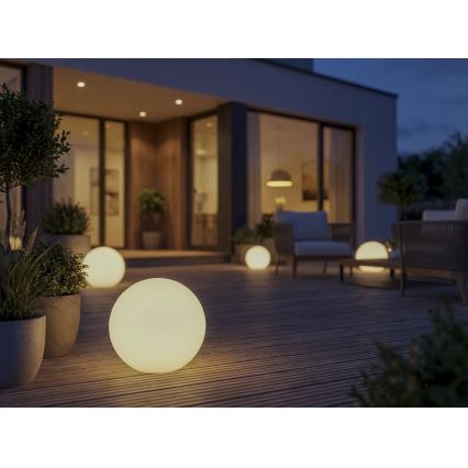 Lámpara exterior STONO 1xE27/15W/230V Ø 20 cm IP65 blanca