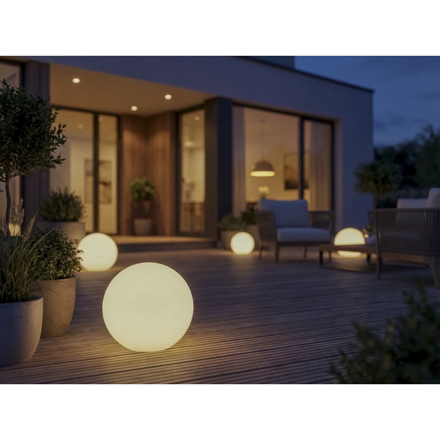Lámpara exterior STONO 1xE27/15W/230V Ø 20 cm IP65 blanca