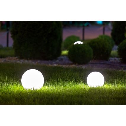 Lámpara exterior STONO 1xE27/15W/230V Ø 20 cm IP65 blanca