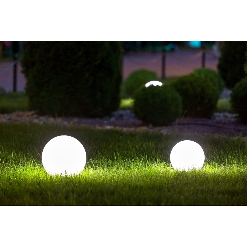Lámpara exterior STONO 1xE27/15W/230V Ø 20 cm IP65 blanca