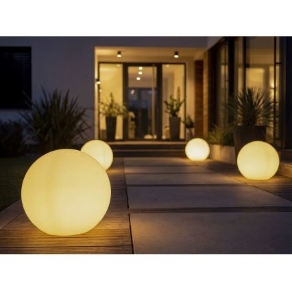 Lámpara exterior STONO 1xE27/15W/230V Ø 20 cm IP65 blanca