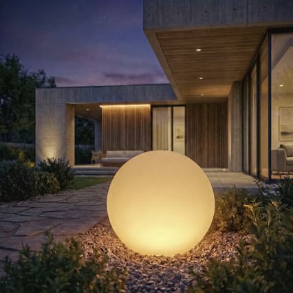 Lámpara exterior STONO 1xE27/20W/230V Ø 50 cm IP65 blanca