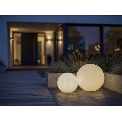 Lámpara exterior STONO 1xE27/20W/230V Ø 50 cm IP65 blanca