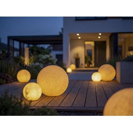 Lámpara de exterior STONO 1xE27/20W/230V diámetro 40 cm IP65 beige
