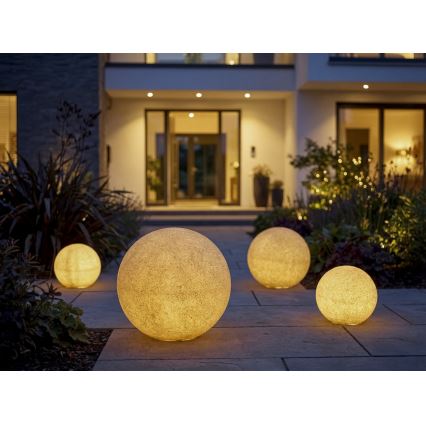 Lámpara de exterior STONO 1x E27/20W/230V, diámetro 50 cm, IP65, beige
