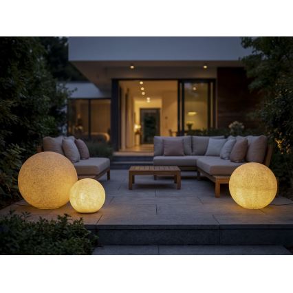 Lámpara de exterior STONO 1x E27/20W/230V, diámetro 50 cm, IP65, beige