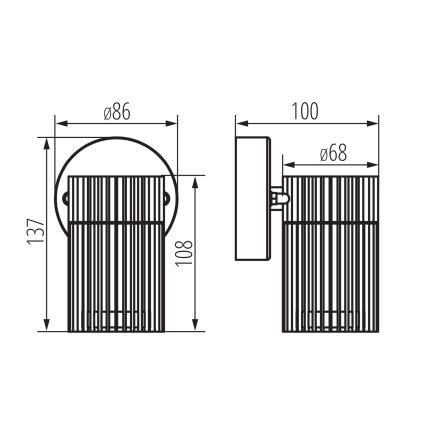 Aplique de pared exterior orientable RADILO 1xGU10/11W/230V IP44 negro