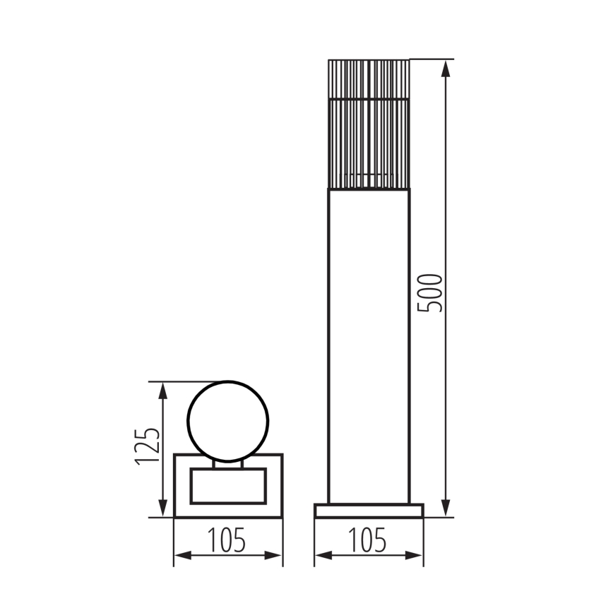 Lámpara exterior RADILO 1xGU10/11W/230V 50 cm IP44 negra