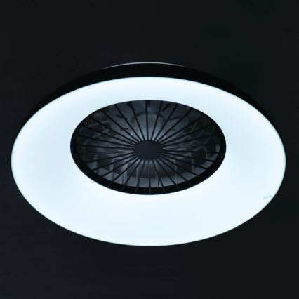 Luminaria de techo LED RGBW regulable con ventilador PLAVE PAN LED/48W/230V 3000-6500K Ø 60 cm negra + mando a distancia