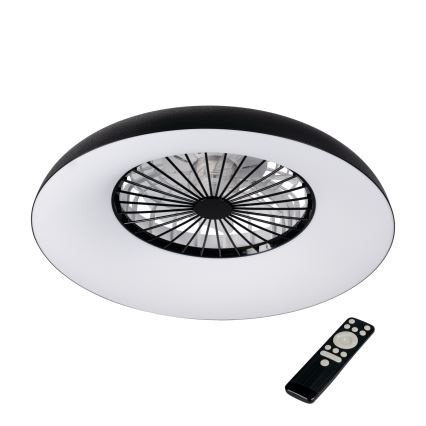 Luminaria de techo LED RGBW regulable con ventilador PLAVE PAN LED/48W/230V 3000-6500K Ø 60 cm negra + mando a distancia