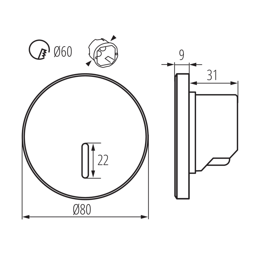 Luminaria para escalera MAGNIK LED/1,7W/230V 2700/3300/3900/4600/5700K blanca redonda