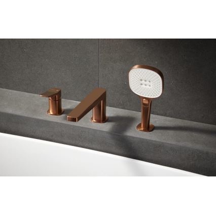 KFA Armatura 4525-210-34 - Grifo de bañera de 3 orificios MALAGA oro rosa