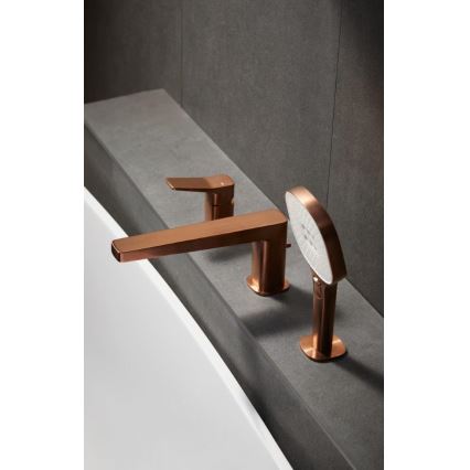 KFA Armatura 4525-210-34 - Grifo de bañera de 3 orificios MALAGA oro rosa