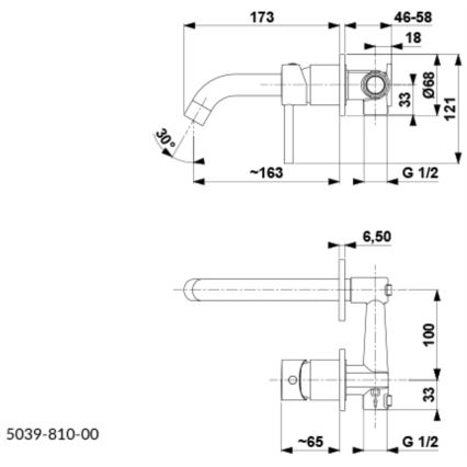 KFA Armatura 5039-810-00 - Grifo de lavabo para instalación empotrada MOZA cromo brillante