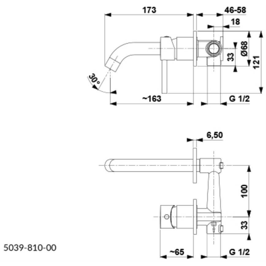 KFA Armatura 5039-810-00 - Grifo de lavabo para instalación empotrada MOZA cromo brillante
