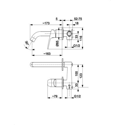 KFA Armatura 5559-810-81 - Grifo para lavabo para instalación empotrada OTAVA negro mate
