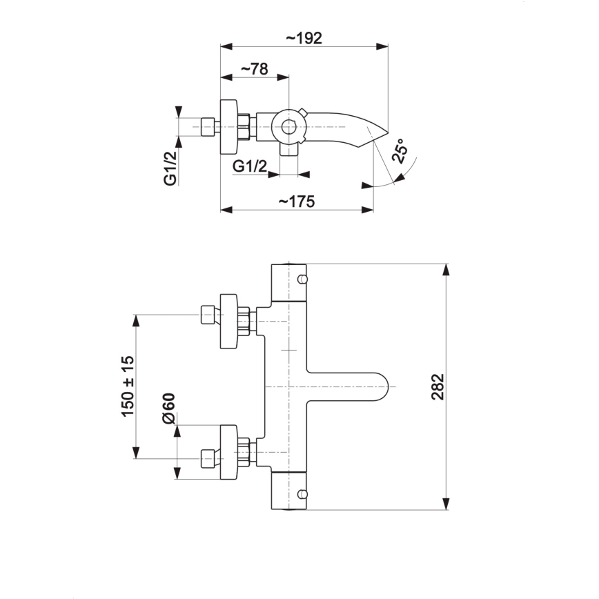 KFA Armatura 5734-010-81 - Grifo termostático para bañera MOZA negro mate