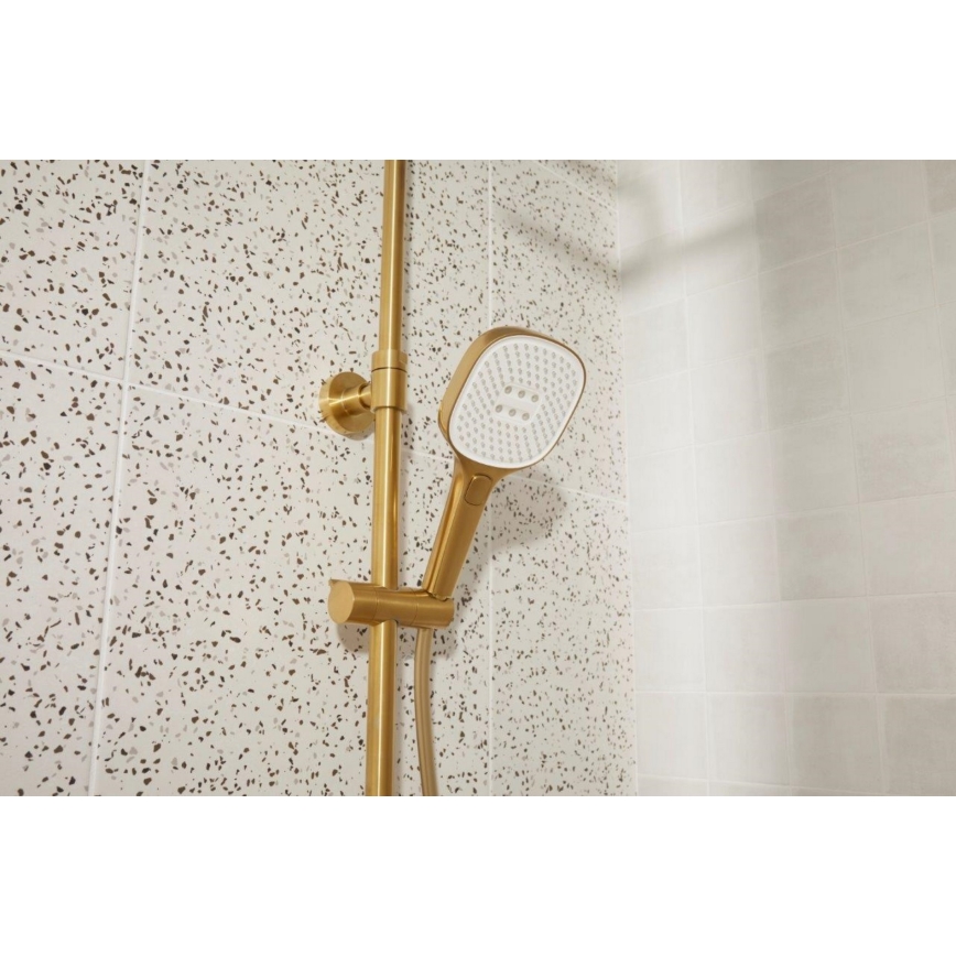 KFA Armatura 5756-910-31 - Set de ducha con grifería termostática MALAGA, acabado oro cepillado