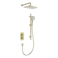 KFA Armatura 5759-301-31 - Kit de ducha con grifería termostática empotrada MALAGA, acabado en oro cepillado