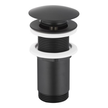 KFA Armatura 660-253-81 - Desagüe para lavabo sin rebosadero CLICK-CLACK diá. 6,6 cm latón/mate negro