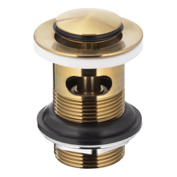KFA Armatura 660-354-31 - Lavabo desagüe con rebosadero CLICK-CLACK diá. 6,2 cm latón/oro cepillado