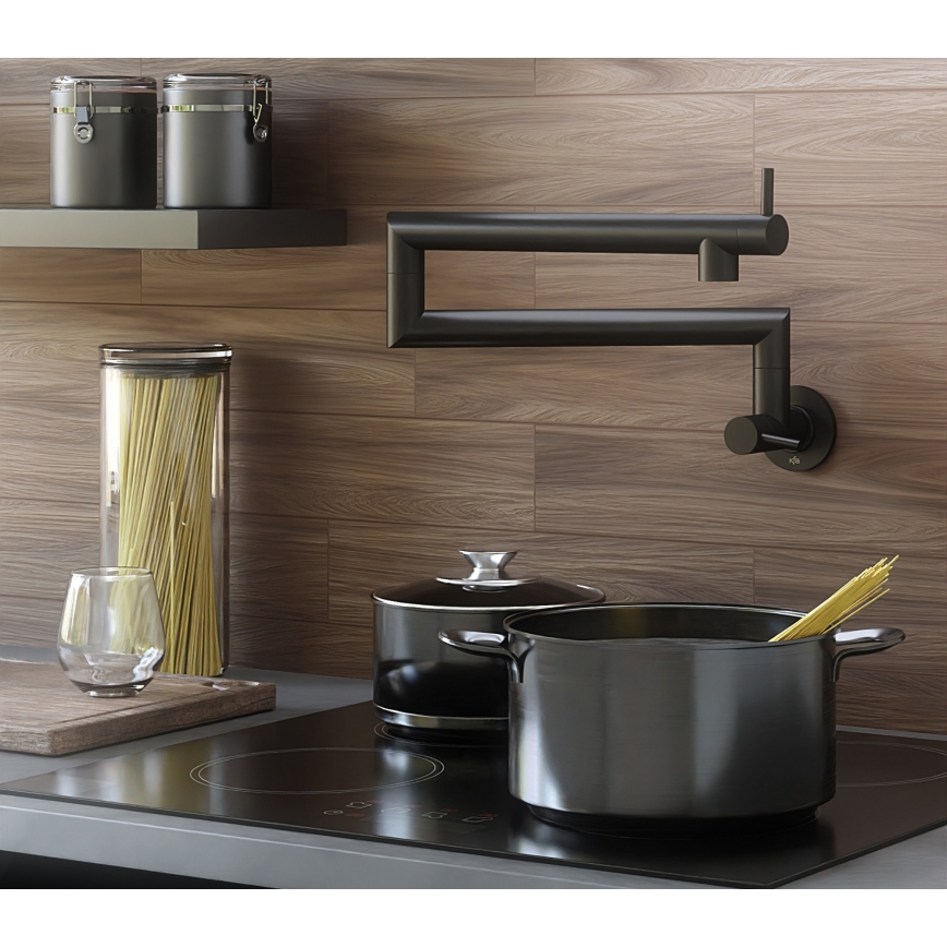 KFA Armatura 6623-030-81 - Grifo de cocina articulado DUERO POT FILLER acero inoxidable/negro mate