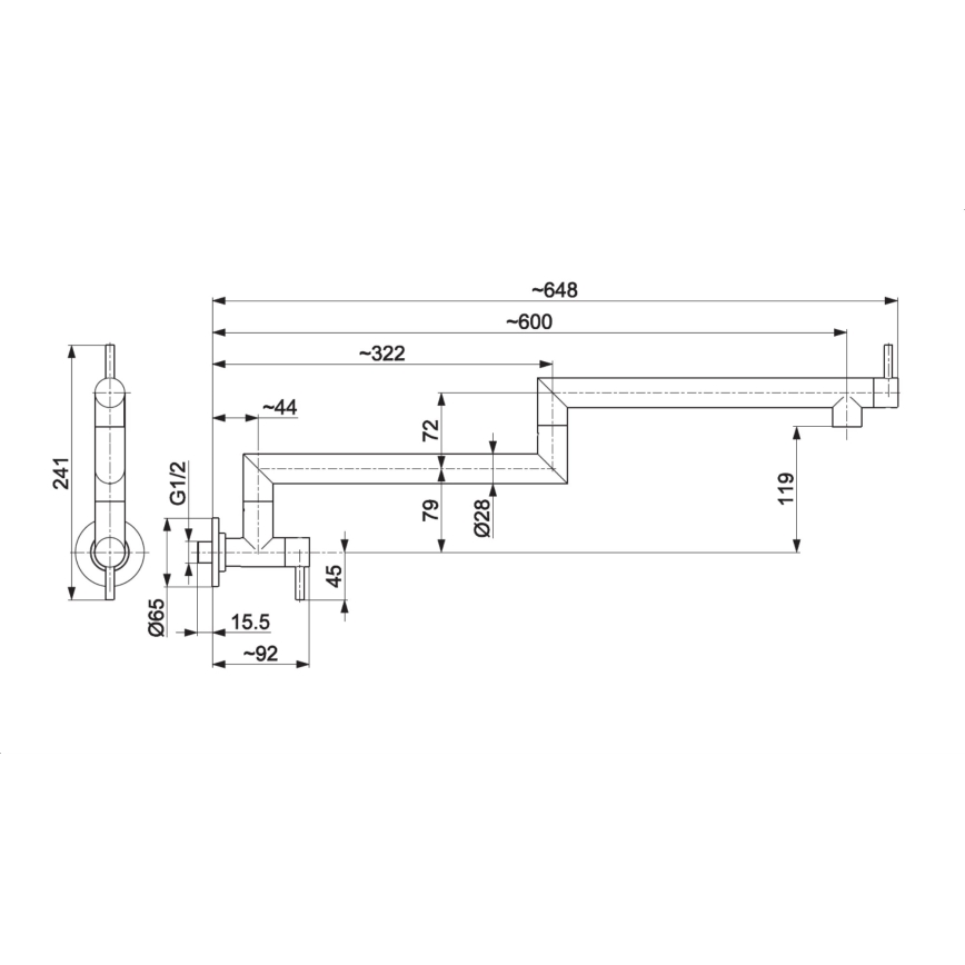 KFA Armatura 6623-030-81 - Grifo de cocina articulado DUERO POT FILLER acero inoxidable/negro mate