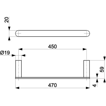KFA Armatura 864-026-00 - Toallero de pared 47 cm cromo brillante