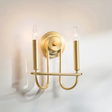 Kichler - Aplique de pared CAPITOL HILL 2xE14/40W/230V, acabado dorado