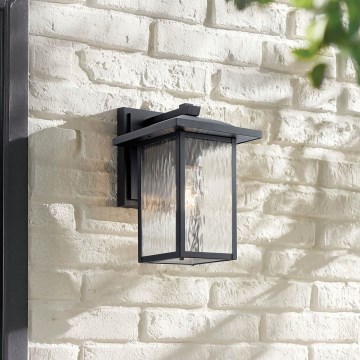 Kichler - Aplique de pared exterior CAPPANNA M 1xE27/60W/230V IP44 negro