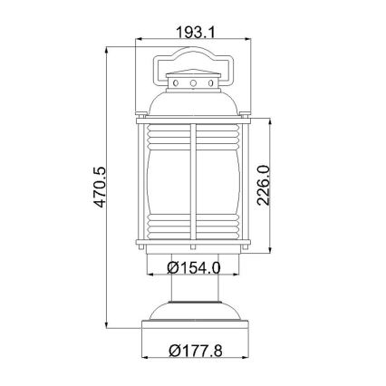 Kichler - Lámpara de exterior ASHLANDBAY 1xE27/60W/230V IP44 acabado en bronce