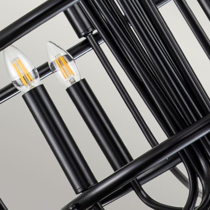 Kichler - Lámpara de araña con cadena CAPITOL HILL 12xE14/40W/230V negra
