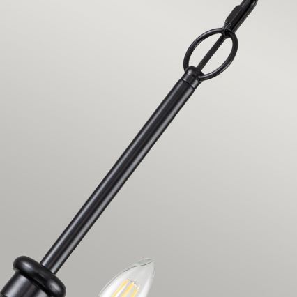 Kichler - Lámpara de araña con cadena CAPITOL HILL 12xE14/40W/230V negra