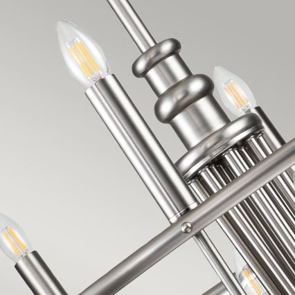 Kichler - Lámpara de araña con cadena CAPITOL HILL 12xE14/40W/230V cromo mate