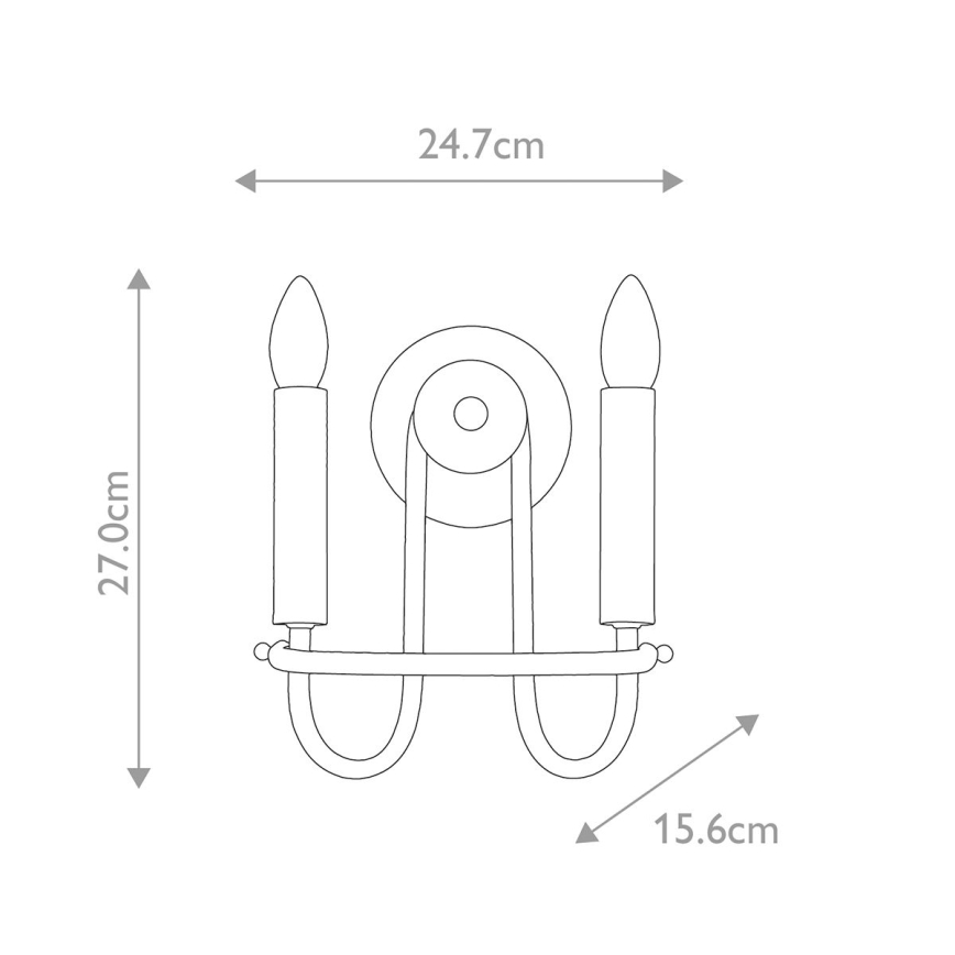 Kichler - Aplique de pared CAPITOL HILL 2xE14/40W/230V, acabado dorado