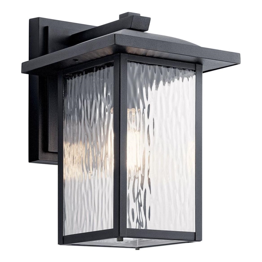 Kichler - Aplique de pared exterior CAPPANNA M 1xE27/60W/230V IP44 negro