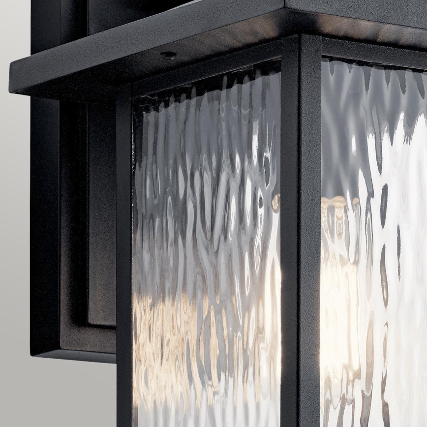 Kichler - Aplique de pared exterior CAPPANNA M 1xE27/60W/230V IP44 negro