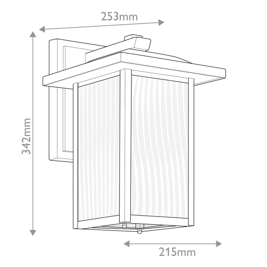 Kichler - Aplique de pared exterior CAPPANNA M 1xE27/60W/230V IP44 negro