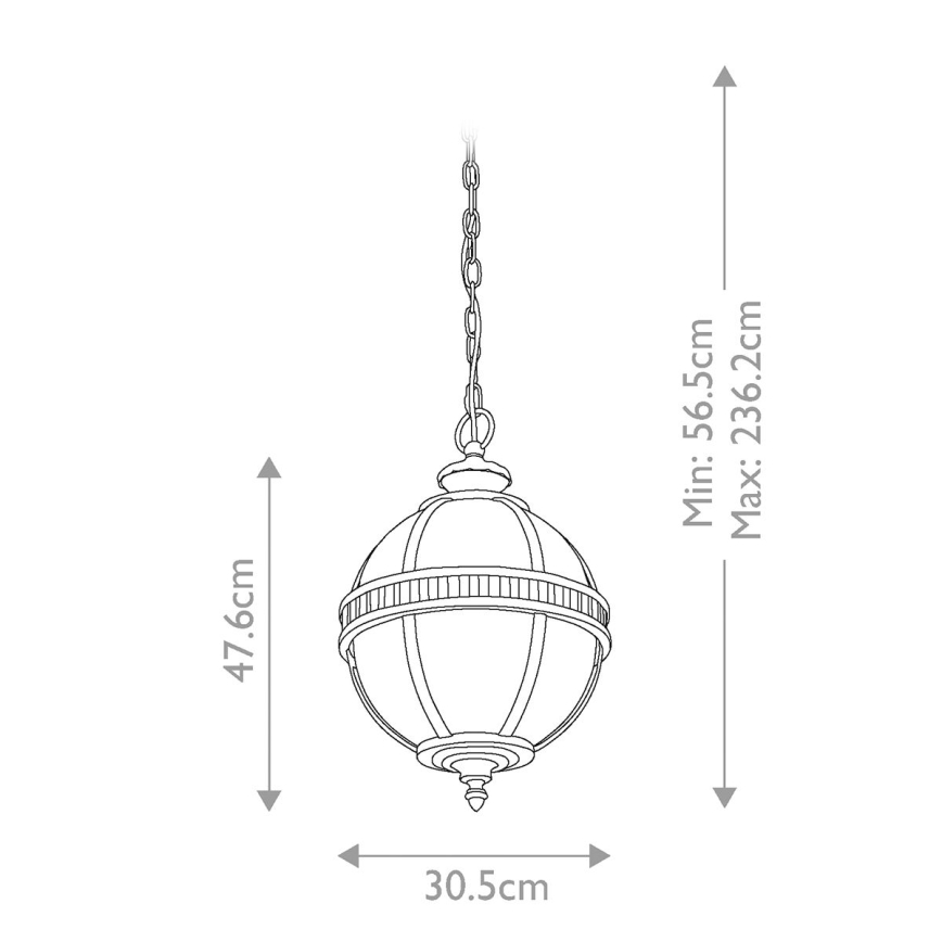 Kichler - Lámpara colgante para exterior con cadena HALLERON 3xE14/40W/230V IP44