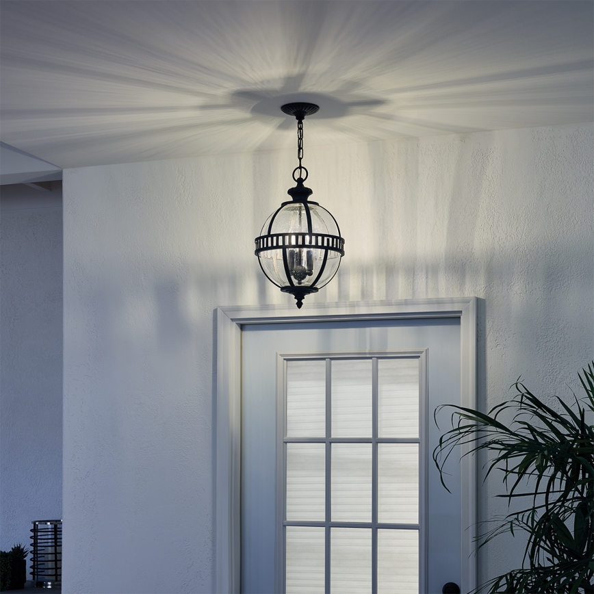 Kichler - Lámpara de exterior colgante en cadena HALLERON 3xE14/60W/230V IP44