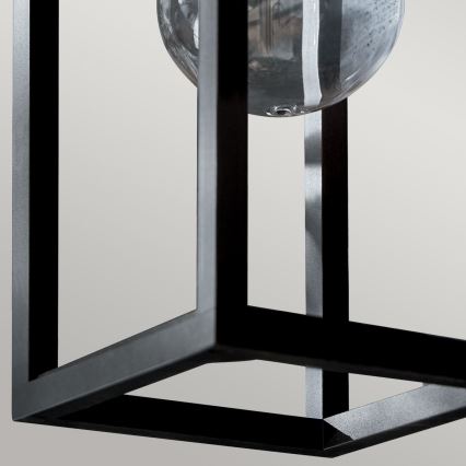 Kichler - Aplique de pared exterior HONE S 1xE27/60W/230V IP44 negro