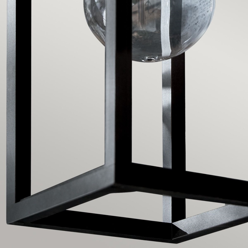 Kichler - Aplique de pared exterior HONE S 1xE27/60W/230V IP44 negro