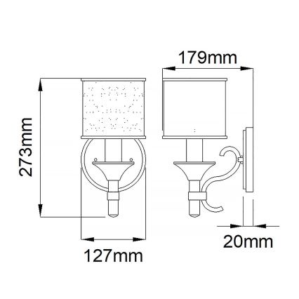 Kichler - Aplique de pared LACEY 1xE14/40W/230V, acabado cromo mate
